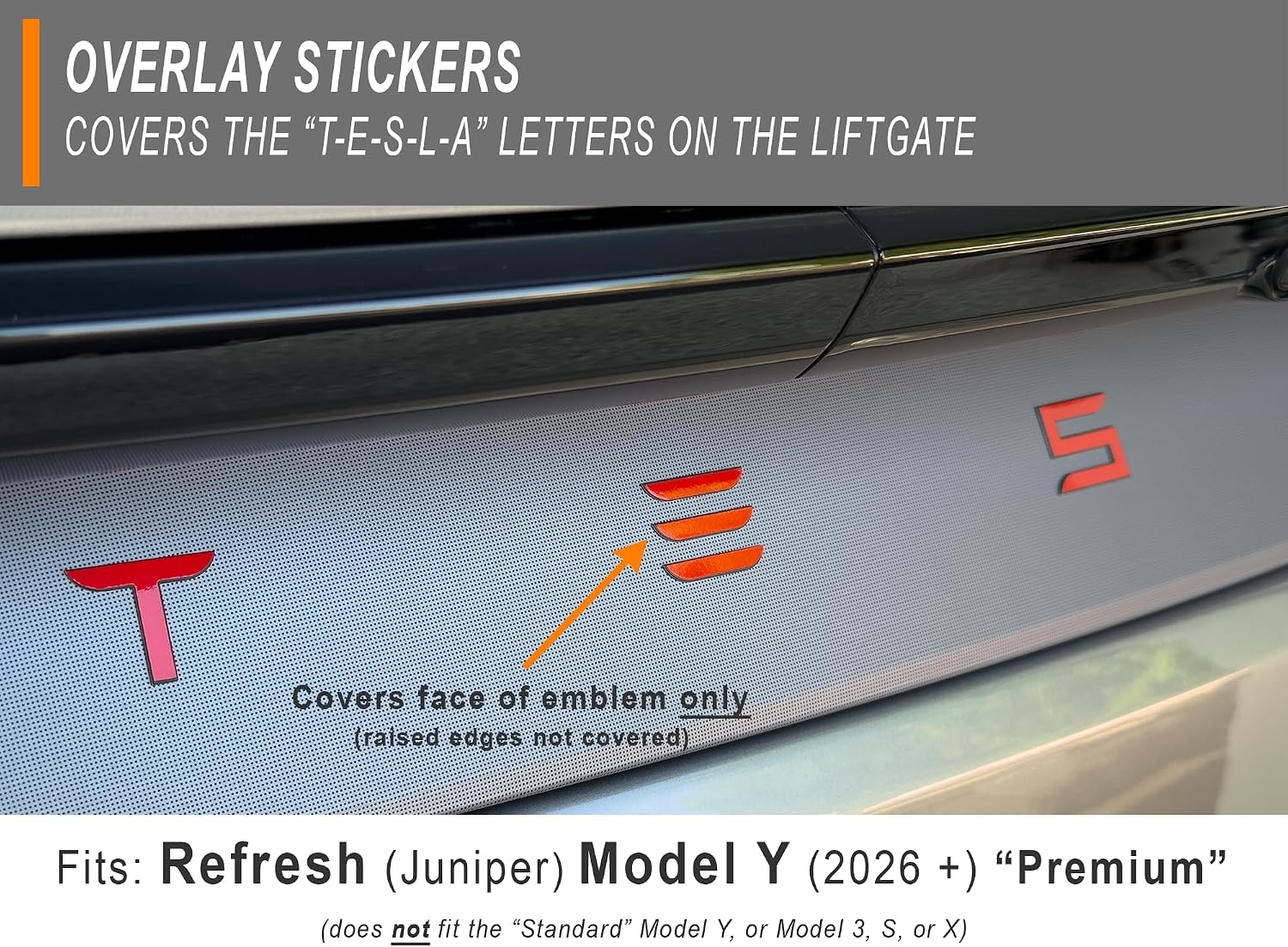 Liftgate Applique Wrap Compatible with Tesla Model Y image 3