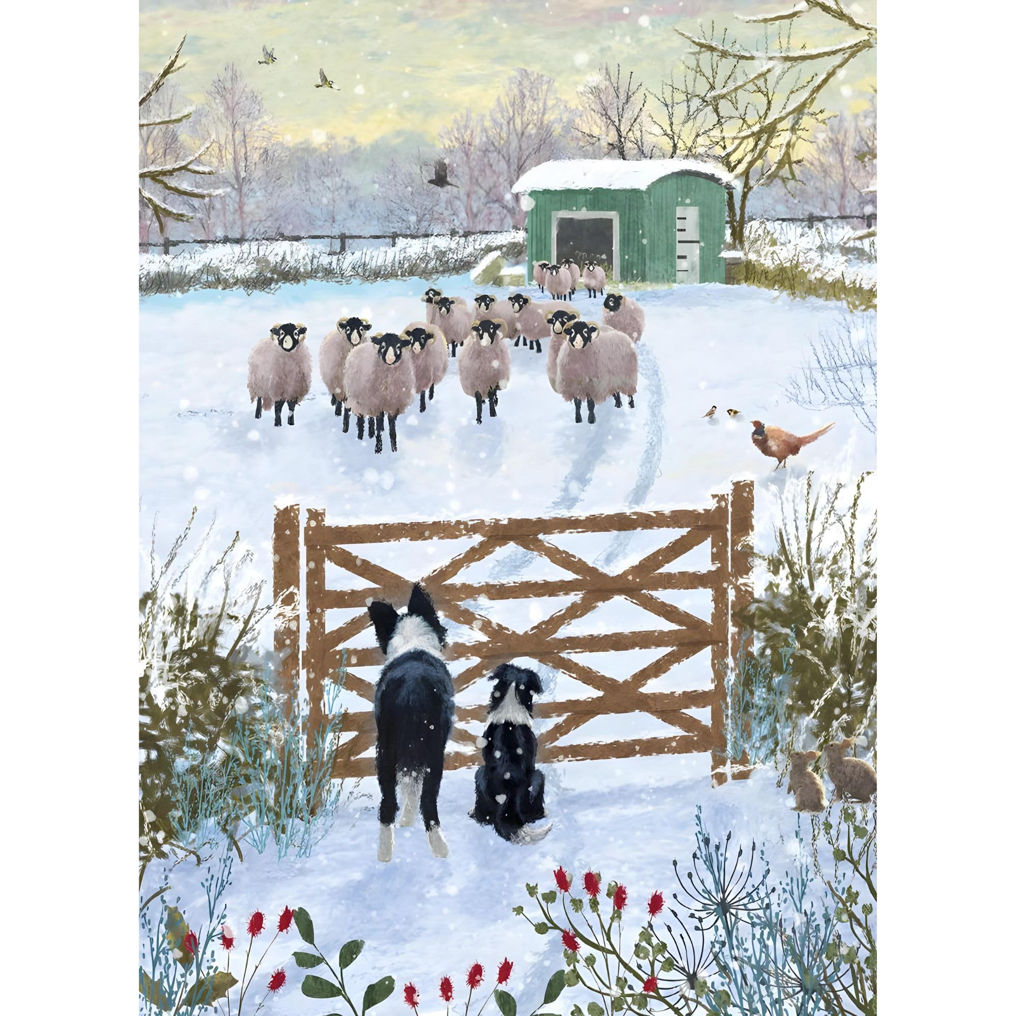 Charity Christmas Cards Box of 16, BHF, Marie Curie, Mind, NSPCC, Shelter, Dog, Donkey and Sheep Farm Scenes - Image 2
