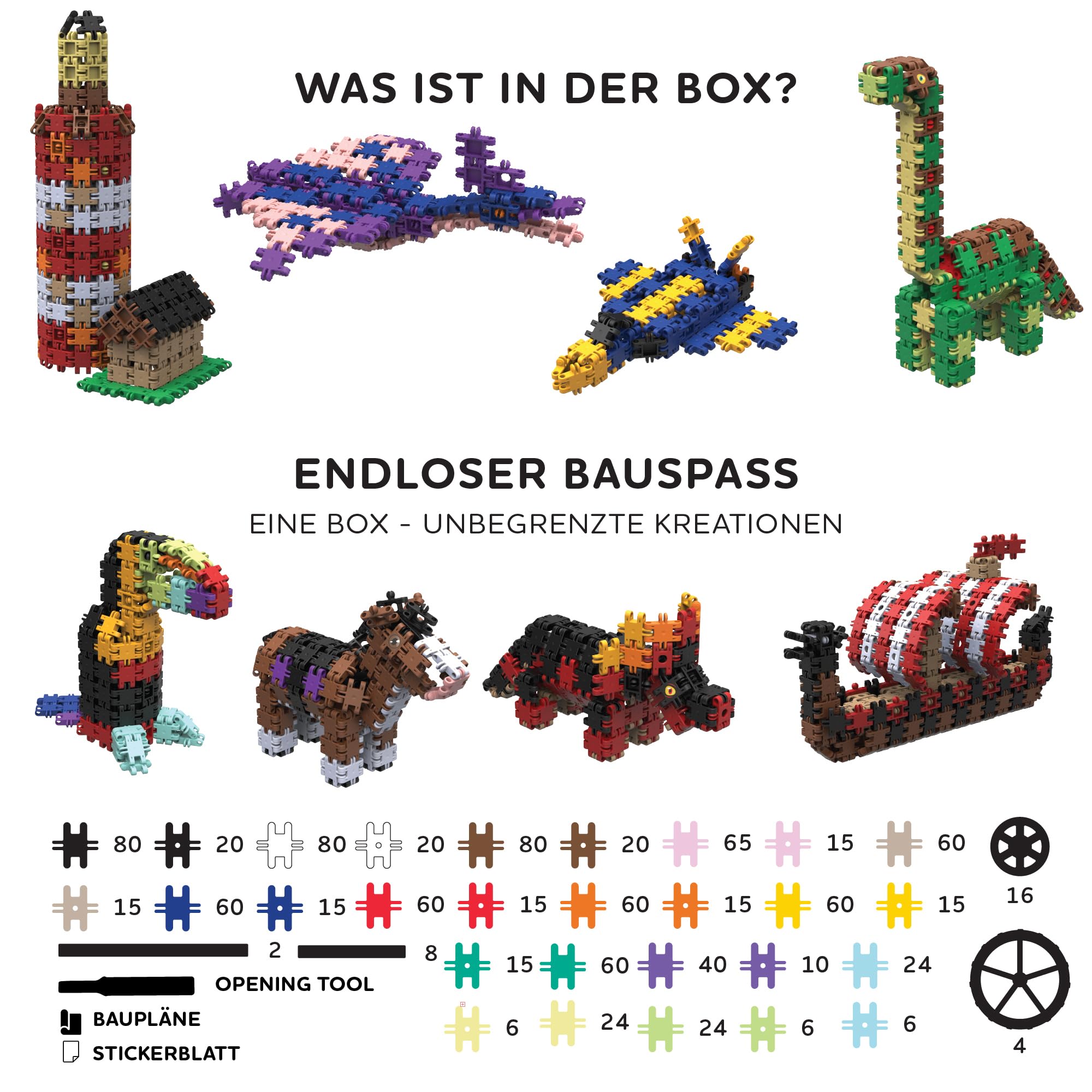 Clics Nano Creative Builders 1000, zabawka konstrukcyjna dla dzieci od 8 lat, kreatywna zabawka edukacyjna w zestawie 1000 elementów, klocki dla dziewcząt i chłopców, trwała zabawka