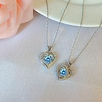 Vista 6 de Regalos para mujer, rosa real preservada en caja con collar de corazón, caja de joyería, regalo hecho a mano, rosa real eterna regalo para esposa