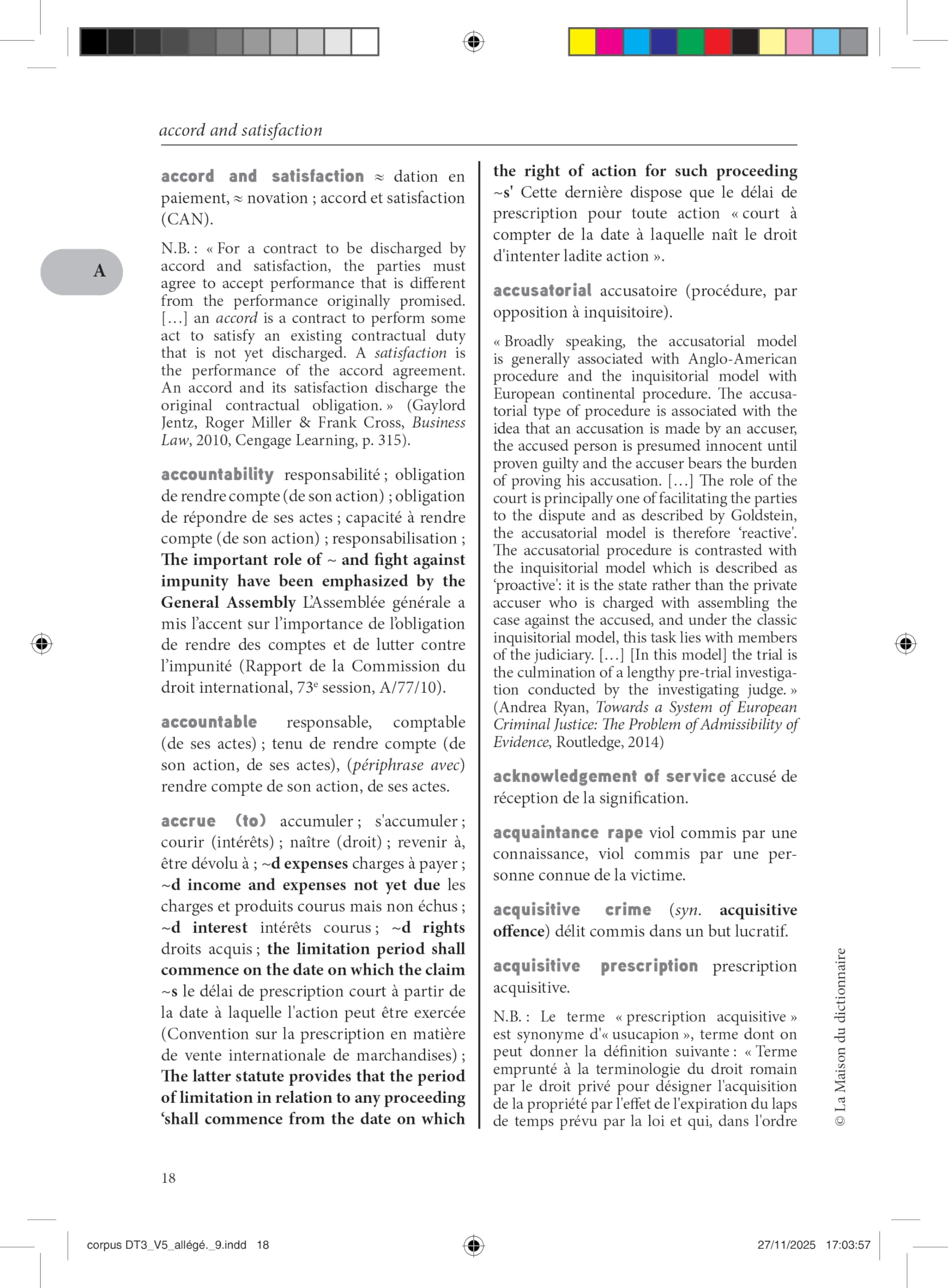 Dictionnaire de terminologie juridique anglais-français, 3e édition 2026