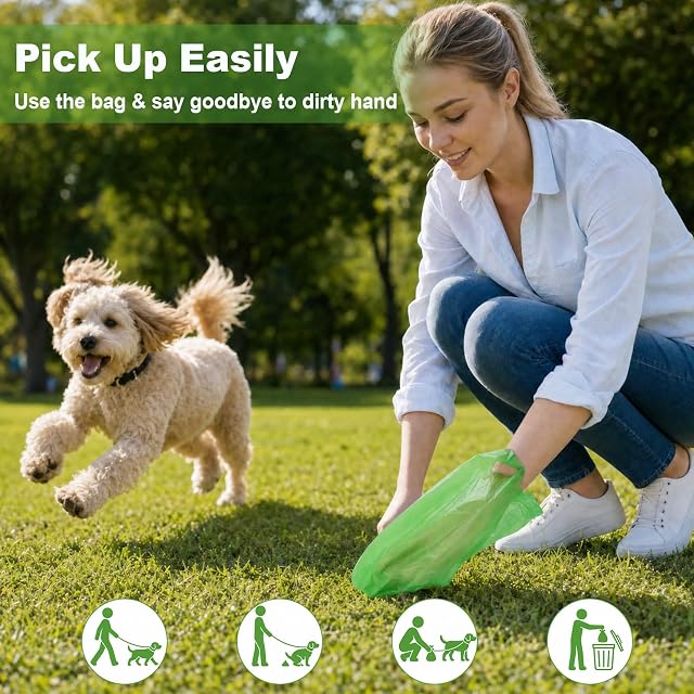 Foto 6 de 7 de Cozary Bolsas Caca Perro con Asas 270PCS, 18 Rollo Dog Poop Bags Espesado Impermeable