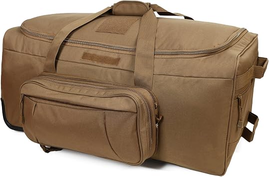 Deployment Bag with Wheels Military Duffle Bag Large Heavy-Duty Bags TAN