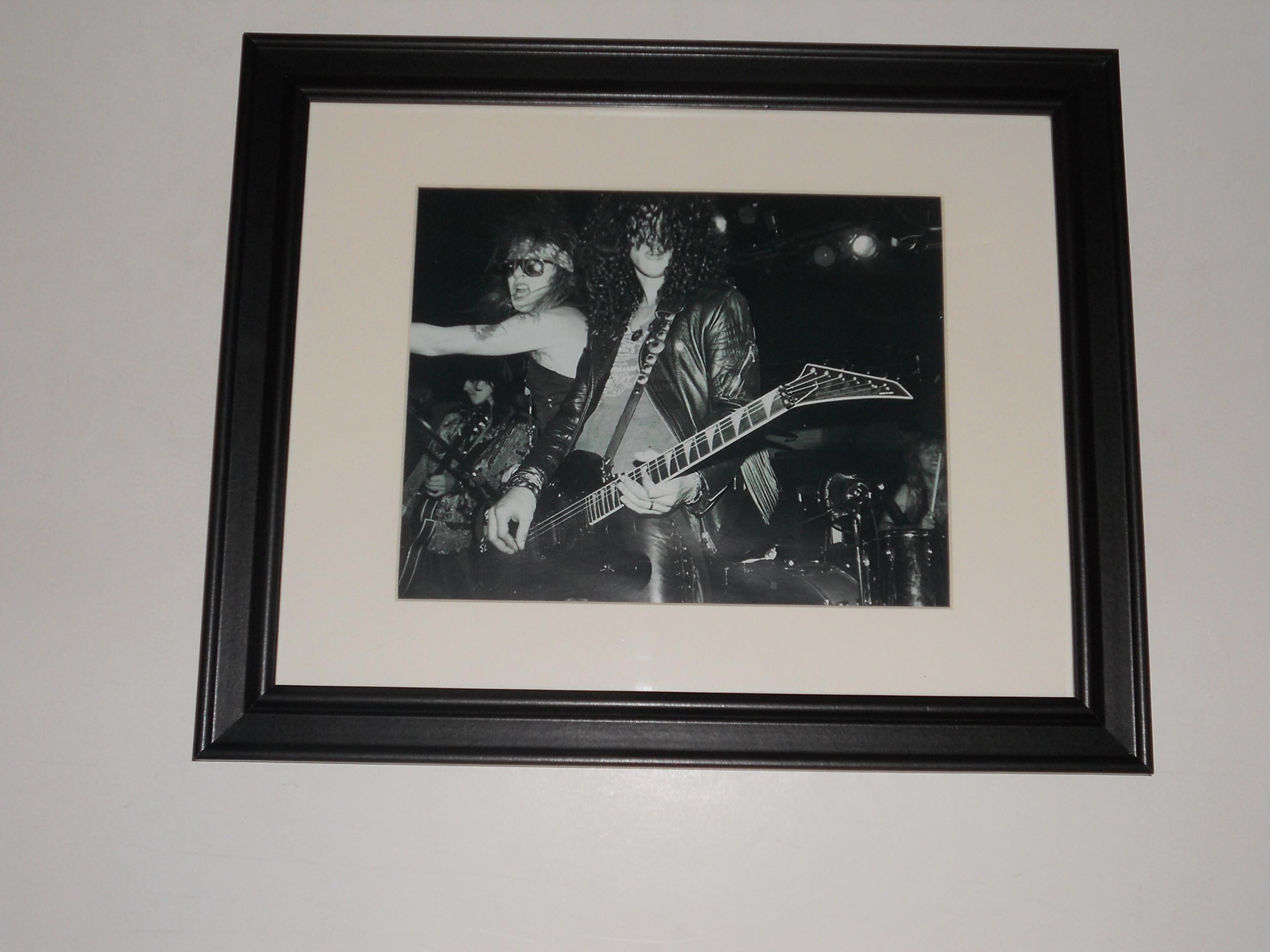Large Framed Guns 'n Roses Axl Rose/Slash 1989 B/W Picture Print on Stage 24" x 20"