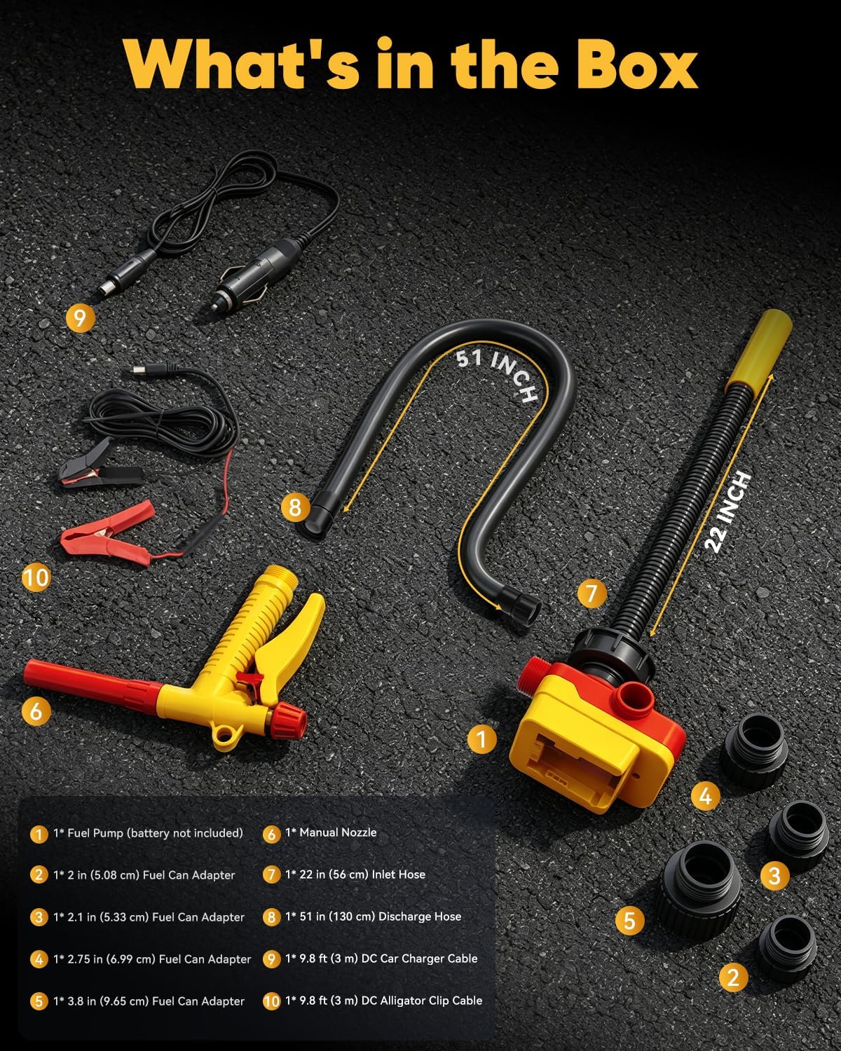 5GPM Cordless Fuel Transfer Pump Compatible with DeWalt 20V & Milwaukee M18