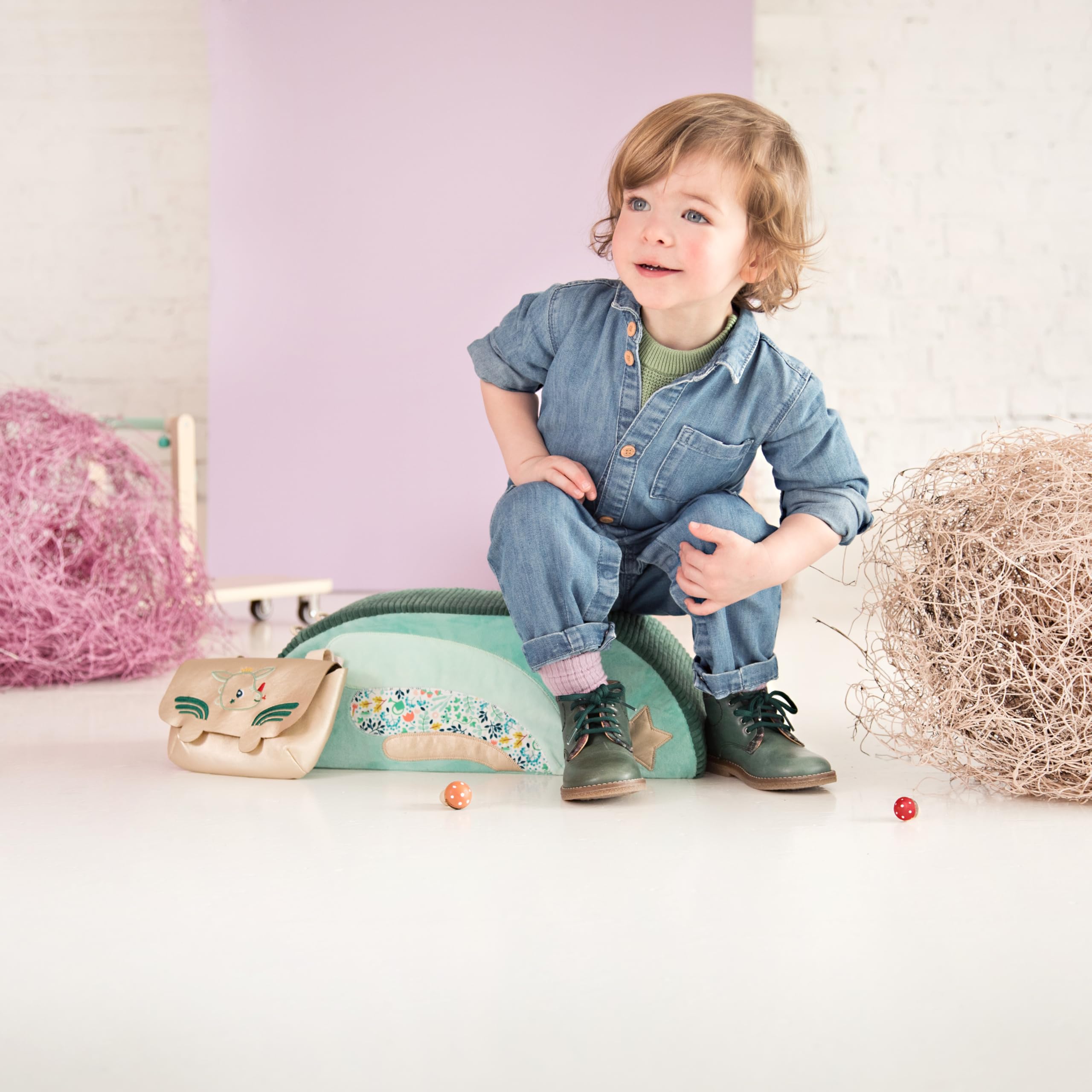 LILLIPUTIENS - Girello per Bambini in Legno e Tessuto Joe Il Drago - Stimola l’immaginazione e l’Equilibrio dei più Piccoli - con Ruote multidirezionali e Tasca Rimovibile - dai 12 Mesi - 83467