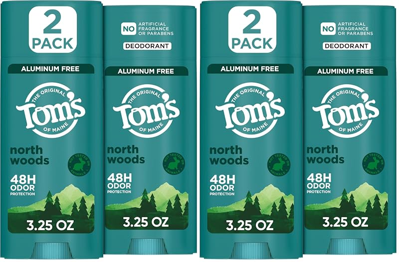 Desodorante natural Tom’s of Maine North Woods, sem alumínio, fragrância de cipreste, lavanda e cedro, Pacote com 4