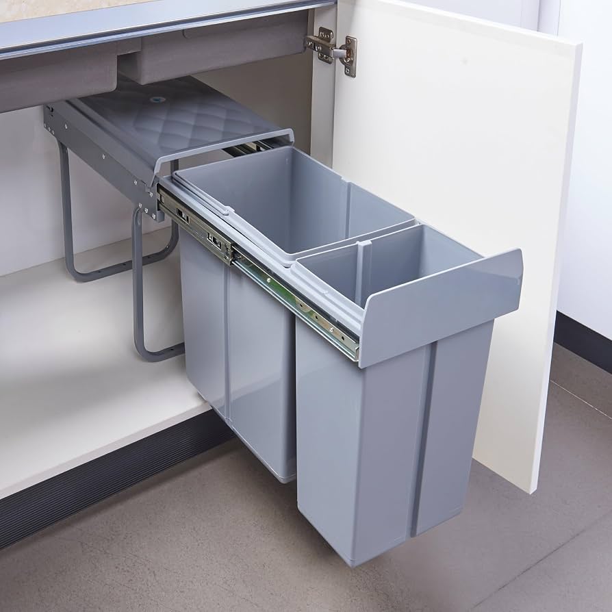 Praktischer 2-Fach-Mülleimer Für Die Küche – 40L, Ausziehbar & Platzsparend | Doppel-Eimer Für Mülltrennung Unter Der Spüle