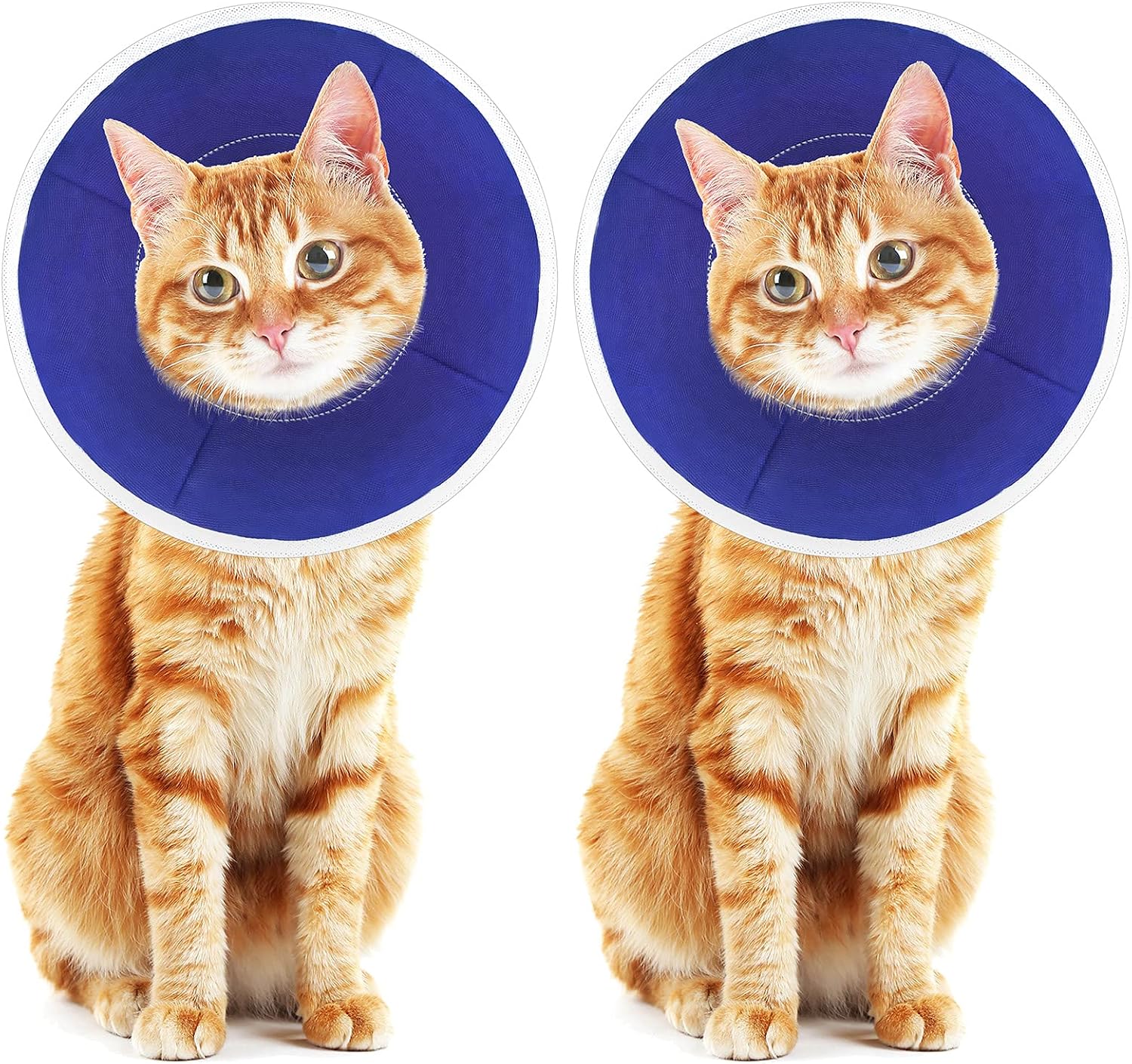 Tondiamo 2 Pieces Soft Cat Recovery Cone Adjustable Cat Cone Collar Wound Healing Protective Cone Kitten Cones Pet Recovery Collar for…