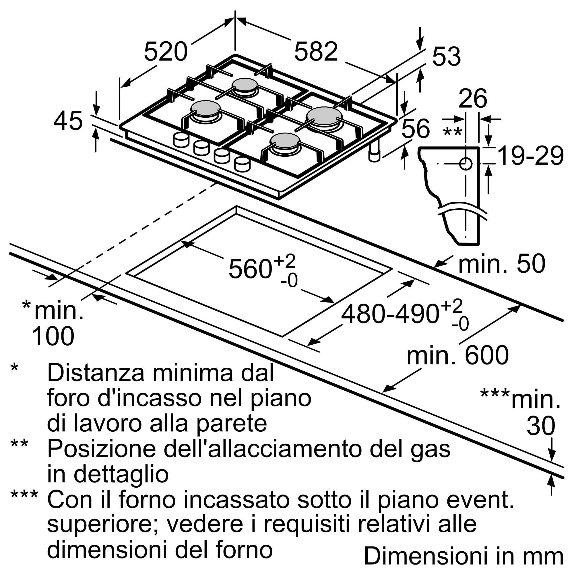Bosch PGP6B5K60, Piano cottura a gas, Manopole a ponticello: controllo ergonomico, 4 fuochi, Acciaio, Versione Esclusiva Amazon, 60 cm, Serie 4 - NEW, Inox