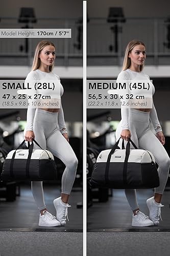 Miniatura 4 de Fitgriff Bolsa de gimnasio V2 para hombres y mujeres con compartimento para zapatos y artículos húmedos, bolsa de lona para viajes, deportes,