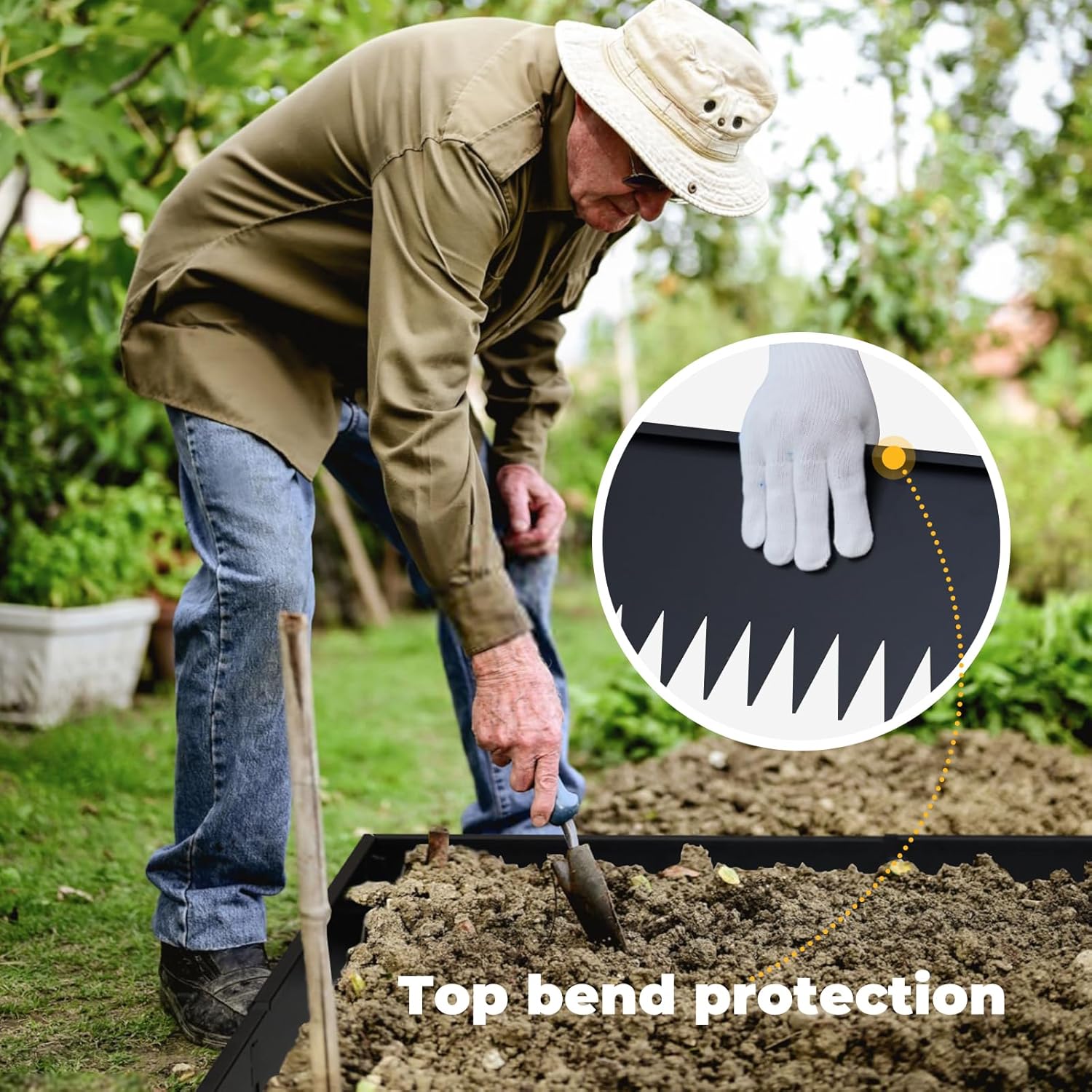 Metal Lanscape Edging 20“ L * 8” H Strips Black Steel Edging for Lanscape 12pcs for Enhanced Garden, Yard, Park, DIY Outdoor Patio (Black, 8 inch)