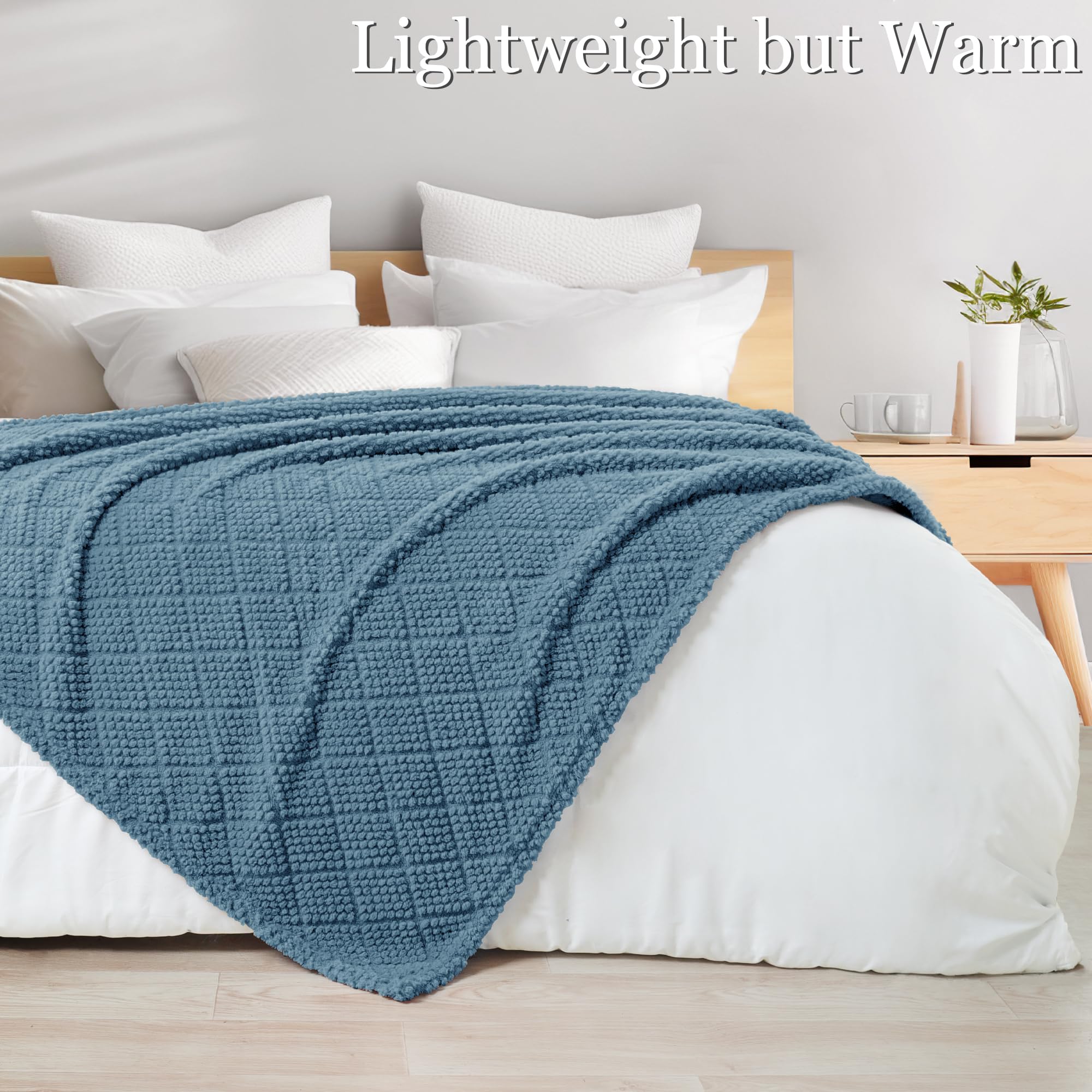 Couverture Polaire Whale Flotilla 220x240cm - Microfibre Douillette, Bleu Clair
