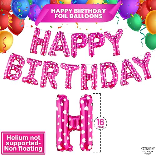 Miniatura 6 de KatchOn, Cartel rosa de feliz cumpleaños con globo rosa intenso del número 3  40 pulgadas, paquete de 2  Globos del número 3  Globos de número 3