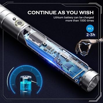 Lischwert Lightsaber, RGB 11 Colors 4 Modle Voices Light Saber, Smooth Swing & Fight Sound Effects, Gift & Cosplay Toys for Kids for Ages 6 and Up(77cm-Sliver)