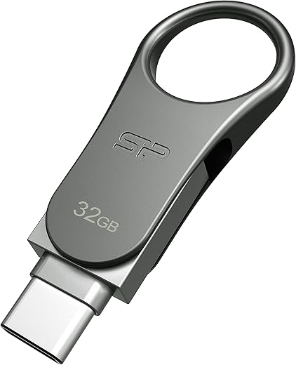 SP Silicon Power 32GB Dual USB-C USB-A Flash Drive, Metal Casing with Keychain Hole Key Ring, USB 3.2 Gen 1 USB 3.0 OTG Type-C Type-A, Thumb Drive…