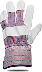 ABTW Work Gloves 1Pair - Split Cowhide Leather Palm Work Gloves with Rubberized Safety Cuff (Large, #190704L)