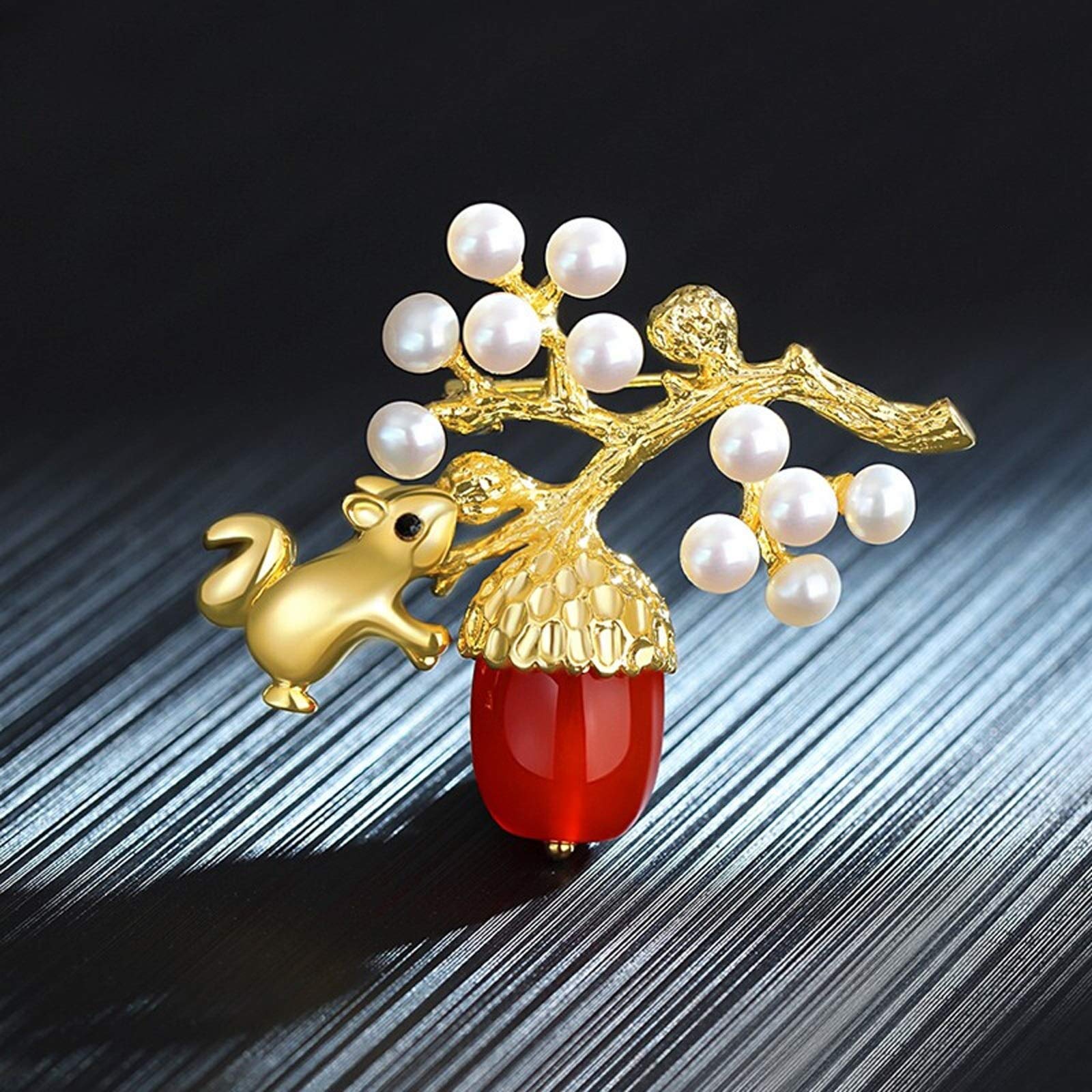 Broszka Pin dla kobiet mężczyzn Szyszka Broszki Retro Temperament Karneol Perła Stanik Kardigan Ubrania Akcesoria Szpilki Wesele Biżuteria Prezenty dla żony Ślub Urodziny