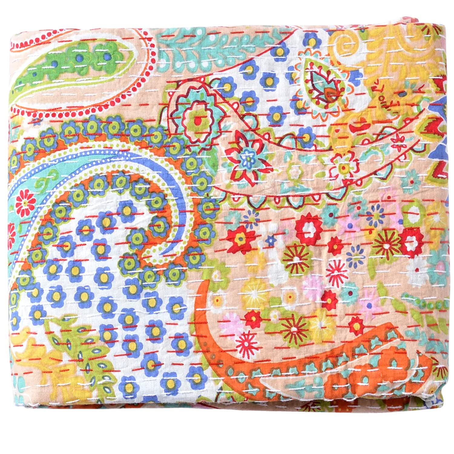 Amazon｜Rajasthaniartdecorヴィンテージハンドメイドカンタキルト
