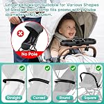 Universal Stroller Snack Tray, 4 in 1 Stroller Tray Attachment with Cups Phone Holder for Baby Toddler Stroller, 360° Rotation Universal Tray Compatible with Uppababy, Baby Jogger, etc | with Cups Phone Holder for Toddler Stroller, 360° Rotation Univ
