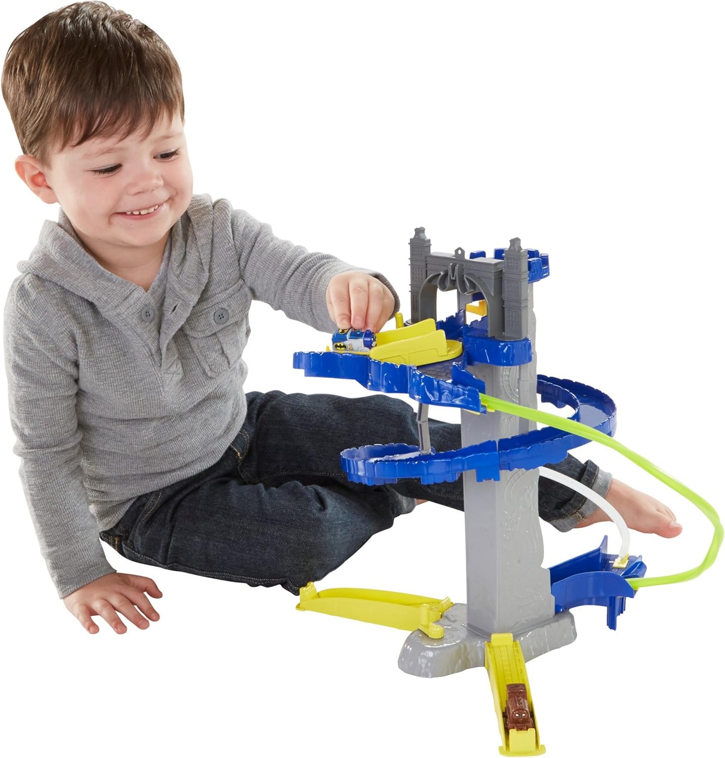 Thomas & Friends MINIS playset with Thomas as Batman and exclusive Bill as Clayface MINIS engines