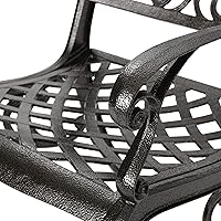 Vista 4 de Christopher Knight Home Sarasota - Sillas de aluminio fundido para exteriores, juego de 2 piezas, bronce martillado