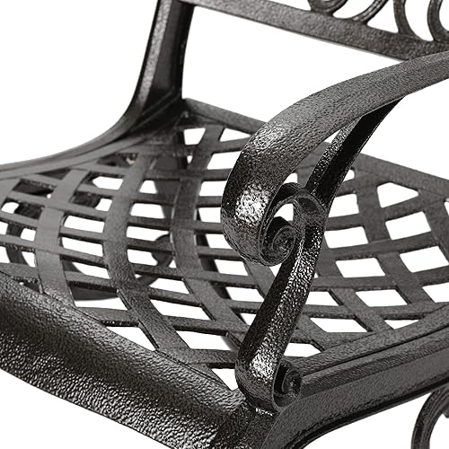 Miniatura 5 de Christopher Knight Home Sarasota - Sillas de aluminio fundido para exteriores, juego de 2 piezas, bronce martillado