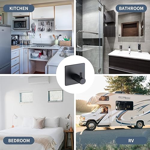 Miniatura 5 de Ganchos adhesivos, ganchos adhesivos impermeables para colgar lufa, esponja, toallas, batas, ganchos de ducha de acero inoxidable para baño, ganchos