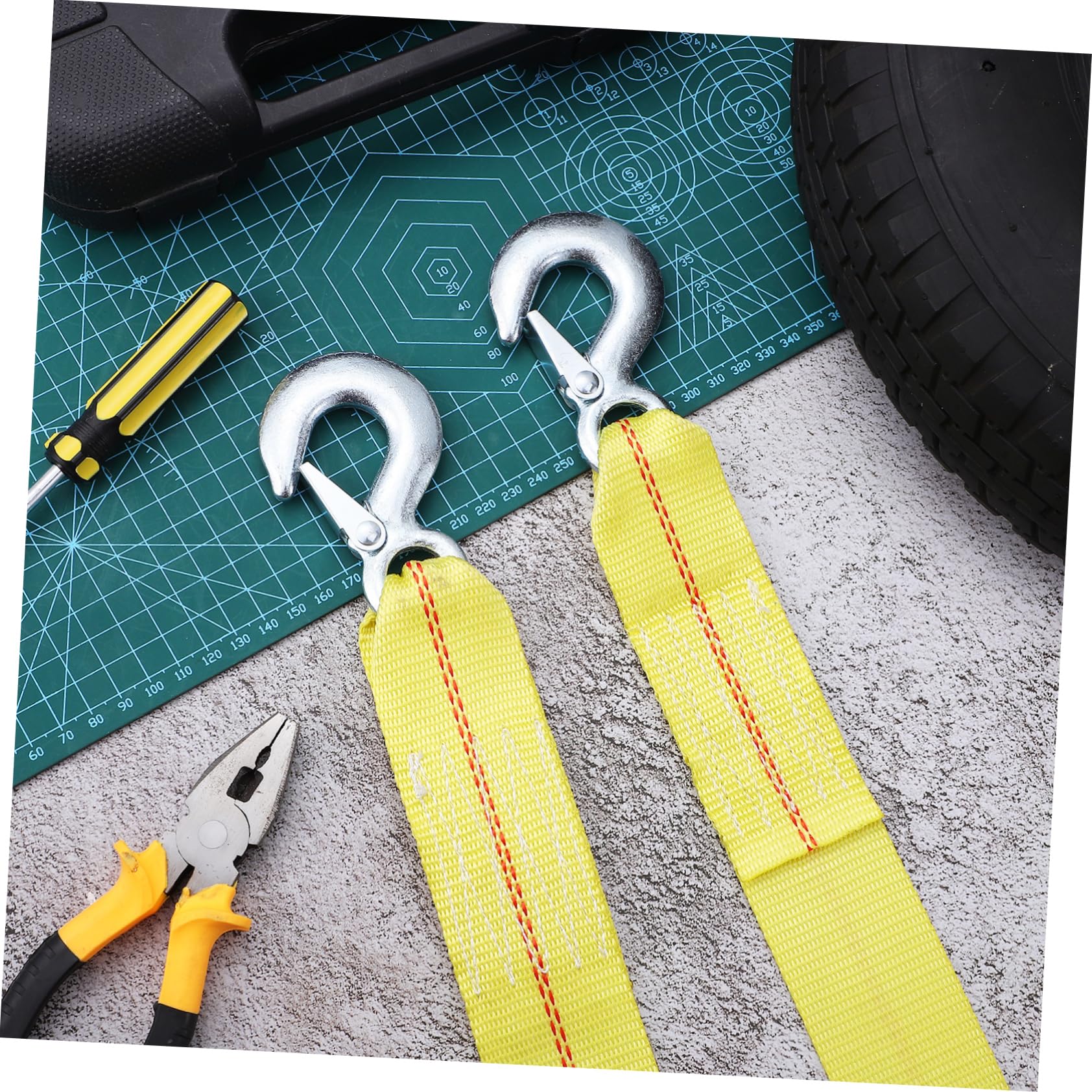 Vaguelly Sangle de Remorquage Voiture en Polyester 9 Tonnes avec Crochets Métal, Haute Capacité de Charge, Fixation Rapide et Démontage, pour Véhicules Lourds et Cargaisons