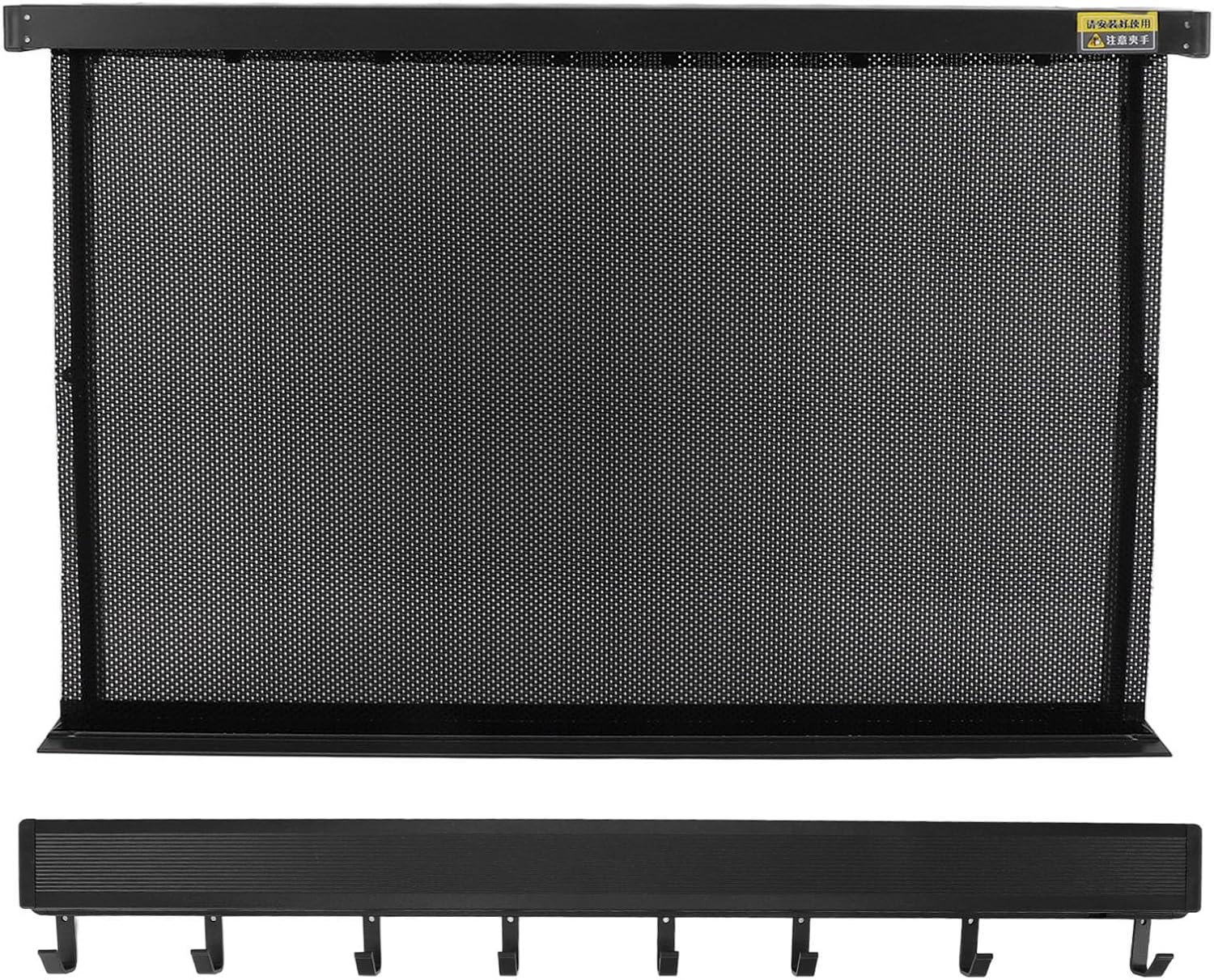 Wall Mounted Clothes Drying Rack Collapsible Retractable Laundry Rack with Mesh Surface for Balcony Bathroom Aluminum 60cm (Black)