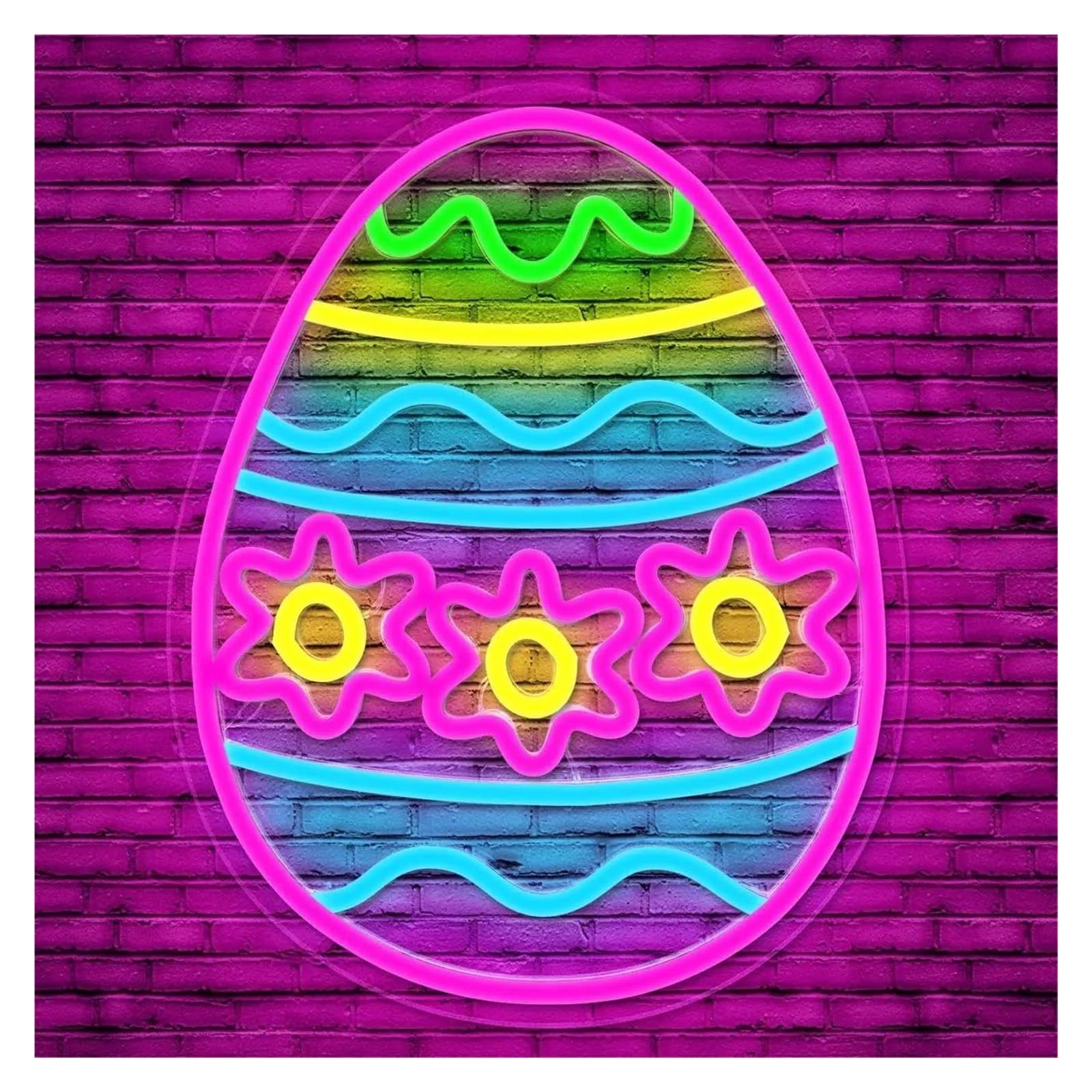 LEMST Sign Lamp Egg Neon Sign Dimmable Energy-Efficient Night Light for Festival Bar Club Living Room Party Wall Decor 25.5cmх32cm