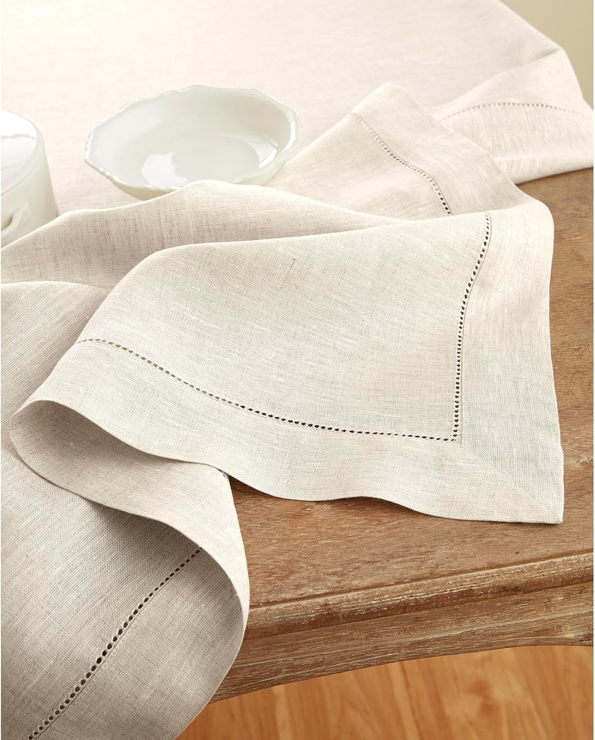 Solino Home Linen Light Natural Table Runner 72 Inches Long - 100% Pure Linen Hemstitch Table Runner 14 x 72 Inch for Dresser, Dining, Spring, Easter, Mothers Day - Classic Hemstitch - Image 9