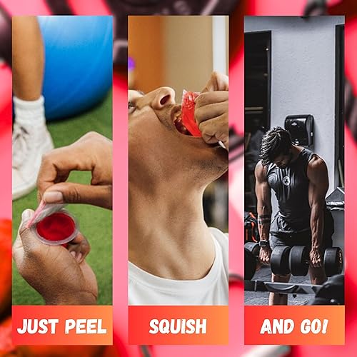 Miniatura 3 de Squish Energy Pre-Workout Shots  Gel energético de acción rápida con cafeína, beta-alanina y citrulina  12 unidades de suplemento de