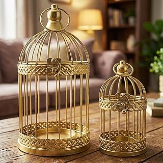 VELA LANTERNS Birdcage Decor Candle Holder Lantern Decorative Wedding Ta...