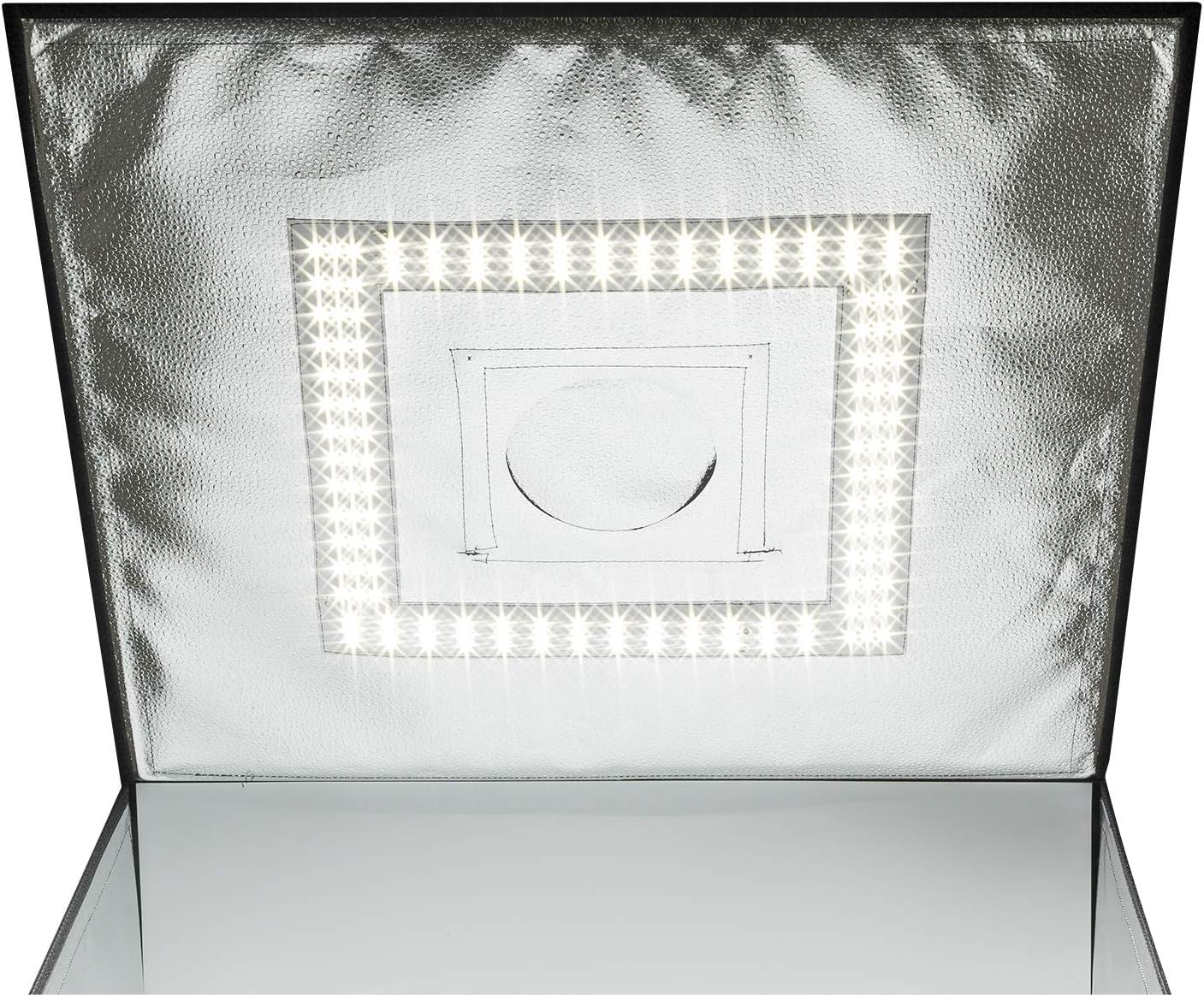 24-Inch Desktop LED Light Box Studio Tent with Turntable, 4 Backgrounds & Case