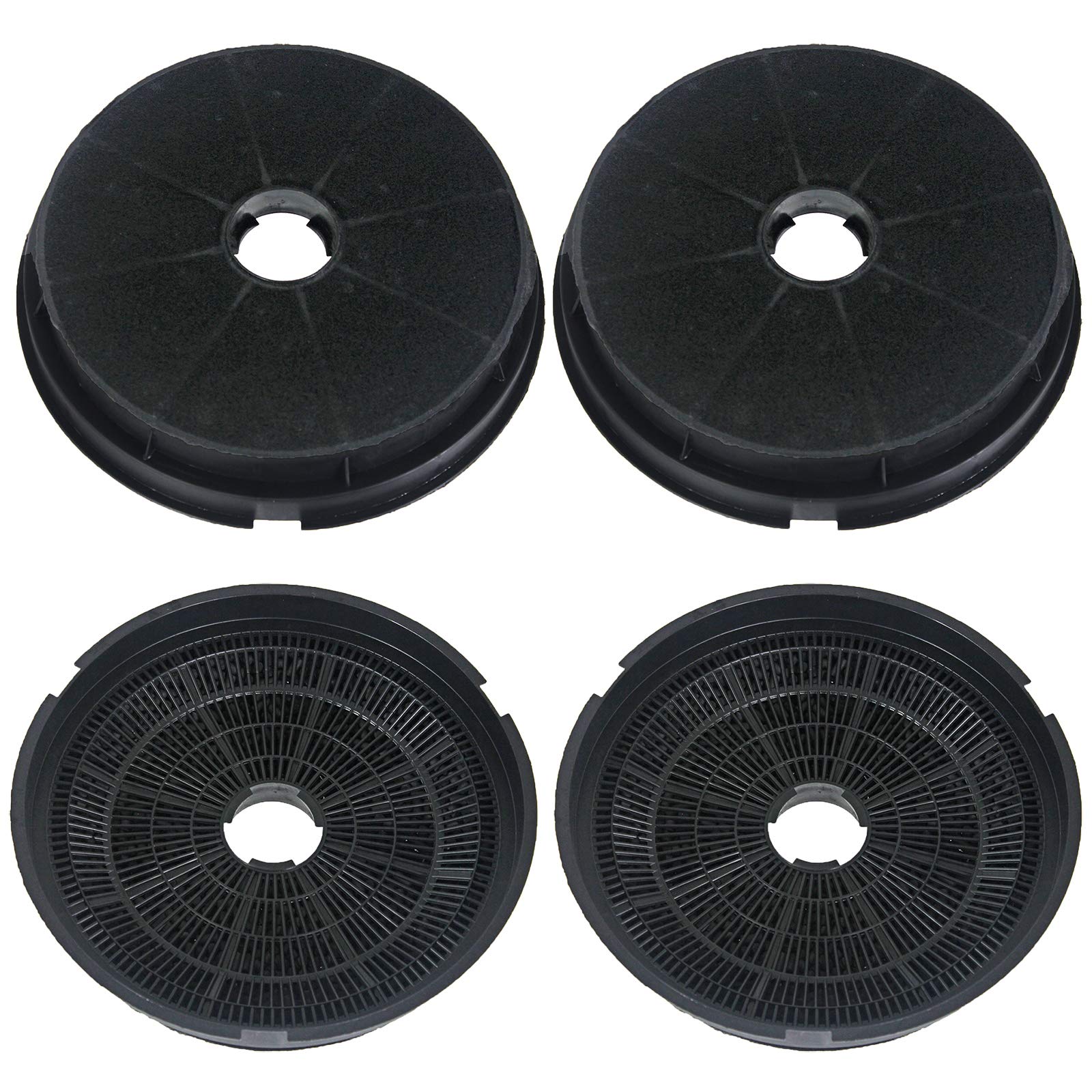 SPARES2GO Round Charcoal Vent Filters for Baumatic Oven Cooker Hoods (Pack of 4)