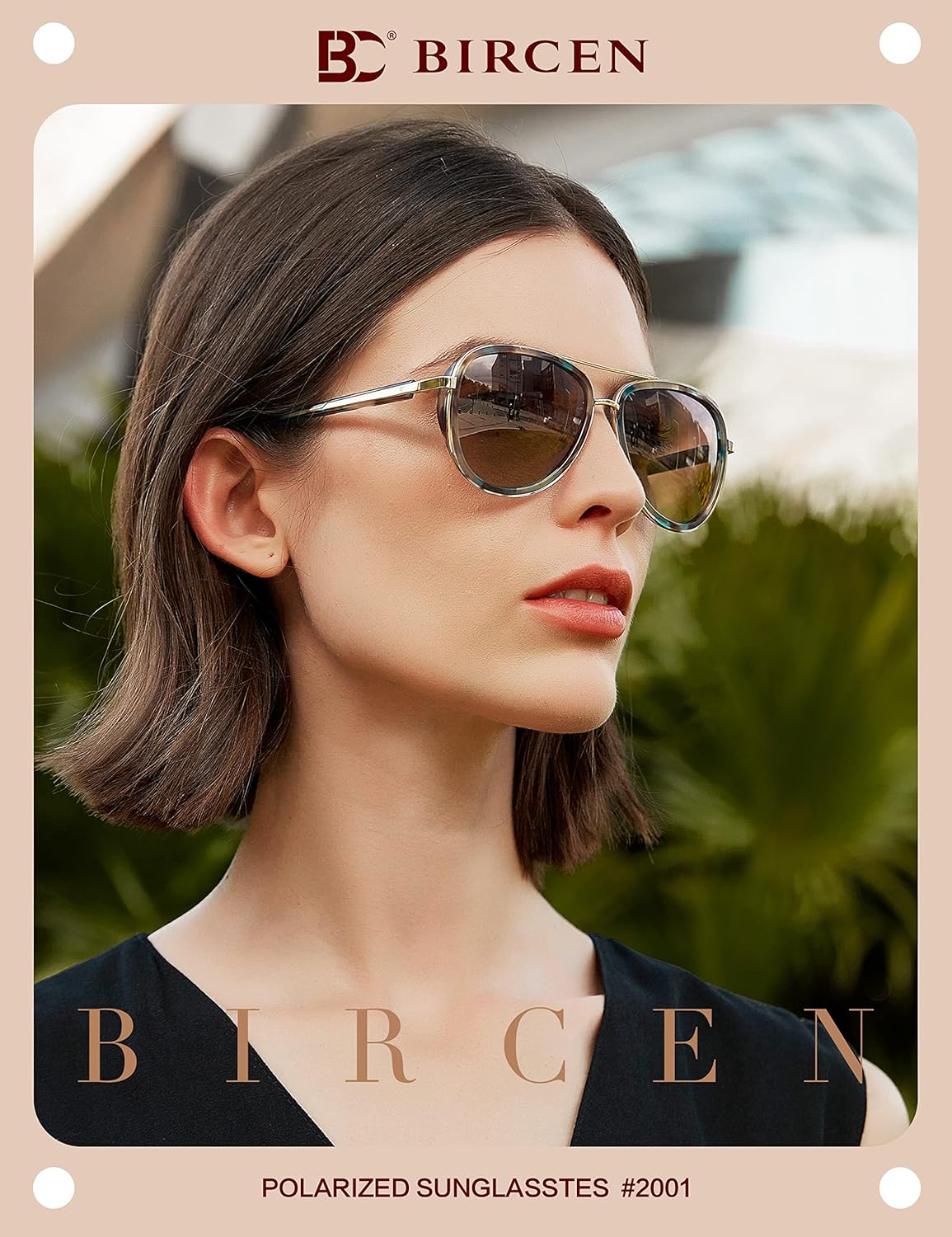 BIRCEN Polarized Sunglasses for Women UV - Protection Womens Retro Mirrored Shades with Acetate Frame BC2001 - Image 2