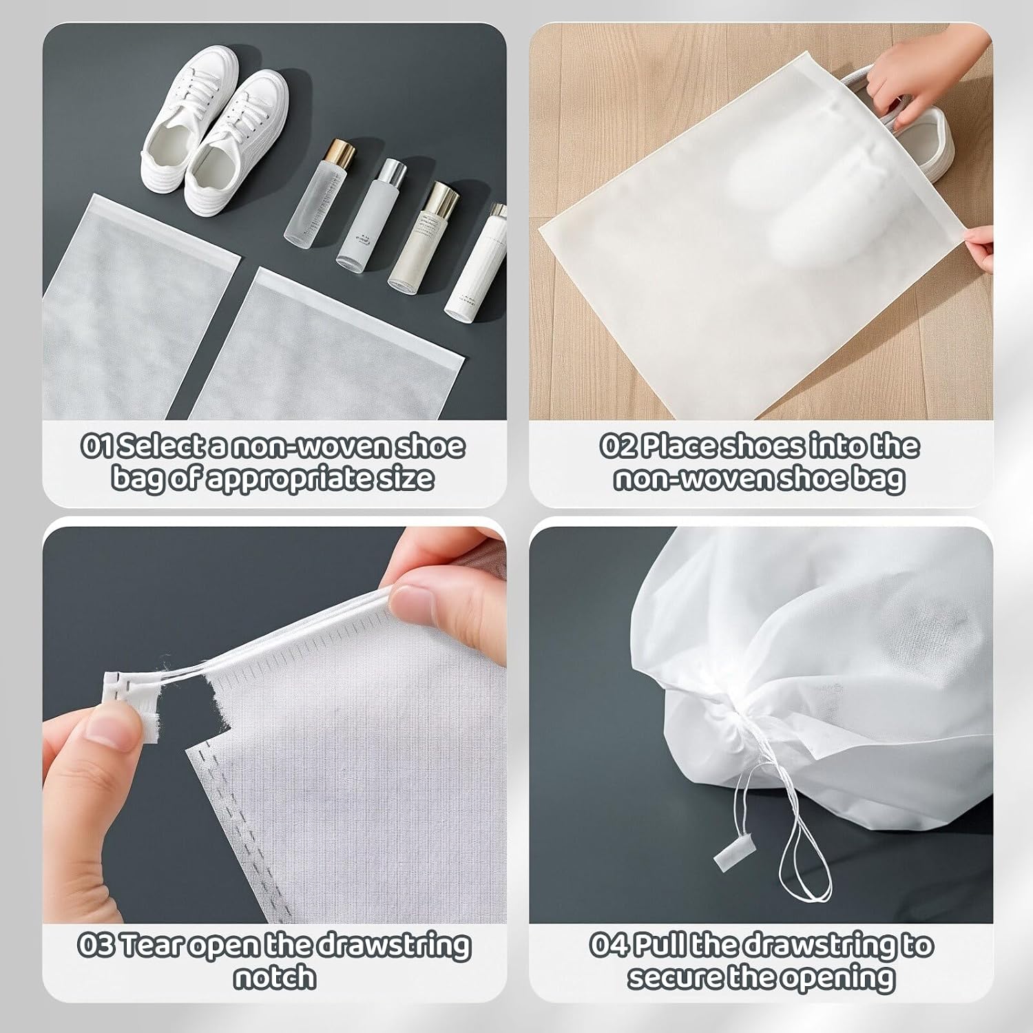 8-Pack Multipurposed Dust Bags for Handbags - Non-Woven & Breathable Shoe Bags for Travel, Storage, Closet - Dust-proof Storage Pouch Covers Protector for Handbags Shoulder Bags Purses Shoes Luggage