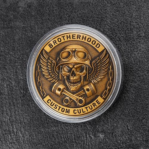 Miniatura 7 de Moneda conmemorativa de motocicleta estilo de vida, diseño de cultura personalizado de hermandad para entusiastas (moneda individual)