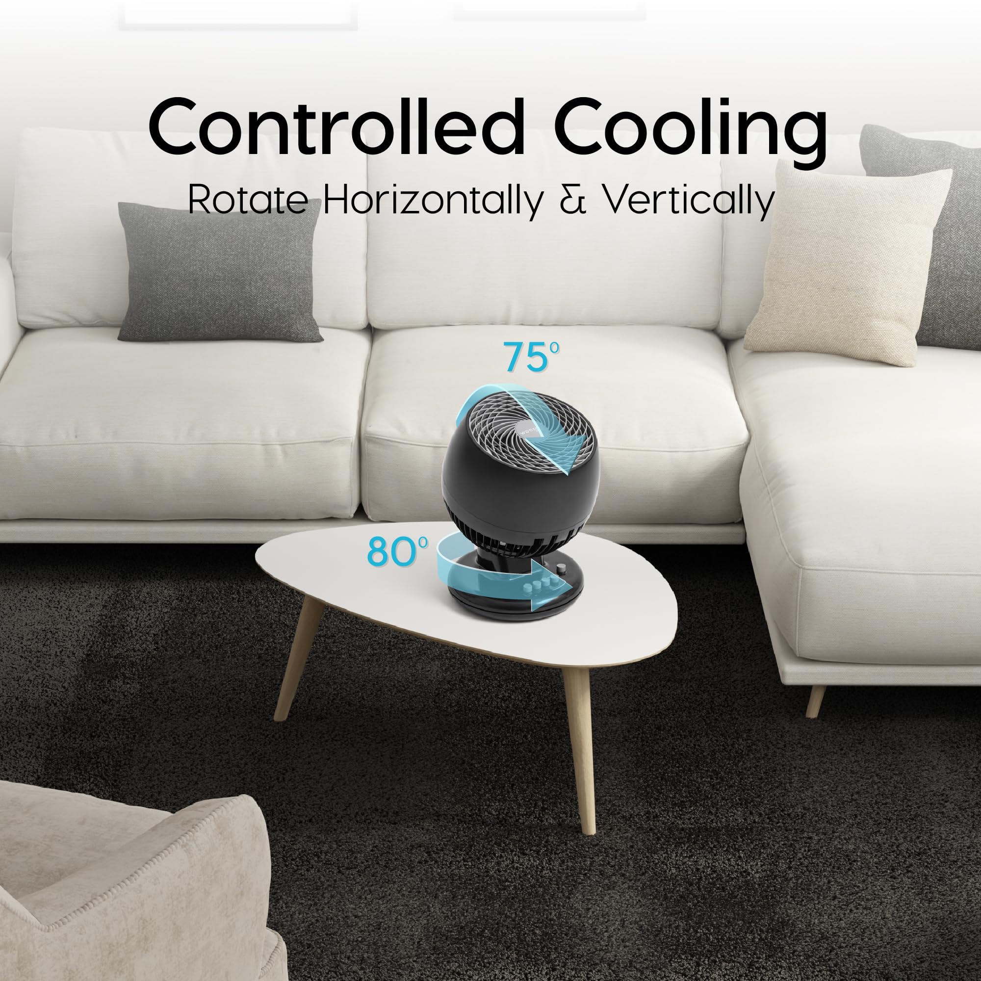 Iris Ohyama, Ventilateur de table silencieux, puissant & portable, 33m², PCF-HM23, Noir Iris Ohyama, Ventilateur de table silencieux, puissant & portable, 33m², PCF-HM23, Noir