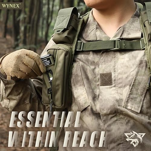 Miniatura 8 de WYNEX Bolsa de accesorios Molle de doble cremallera, bolsa de bolsillo para mochila, correa para el hombro, accesorio Molle, accesorios tácticos,