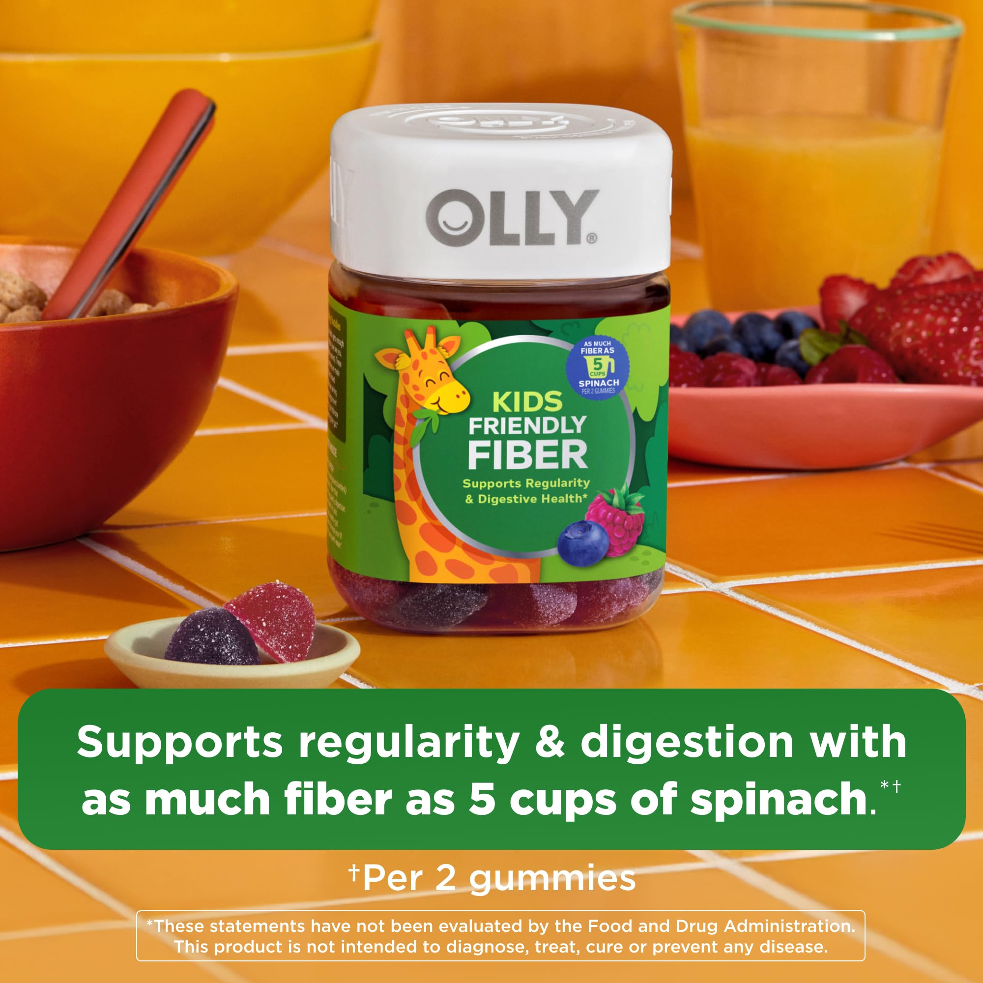 OLLY Kids Friendly Fiber Gummy, Digestion Support* Dietary Fiber - 50 Count — Amazon image 2