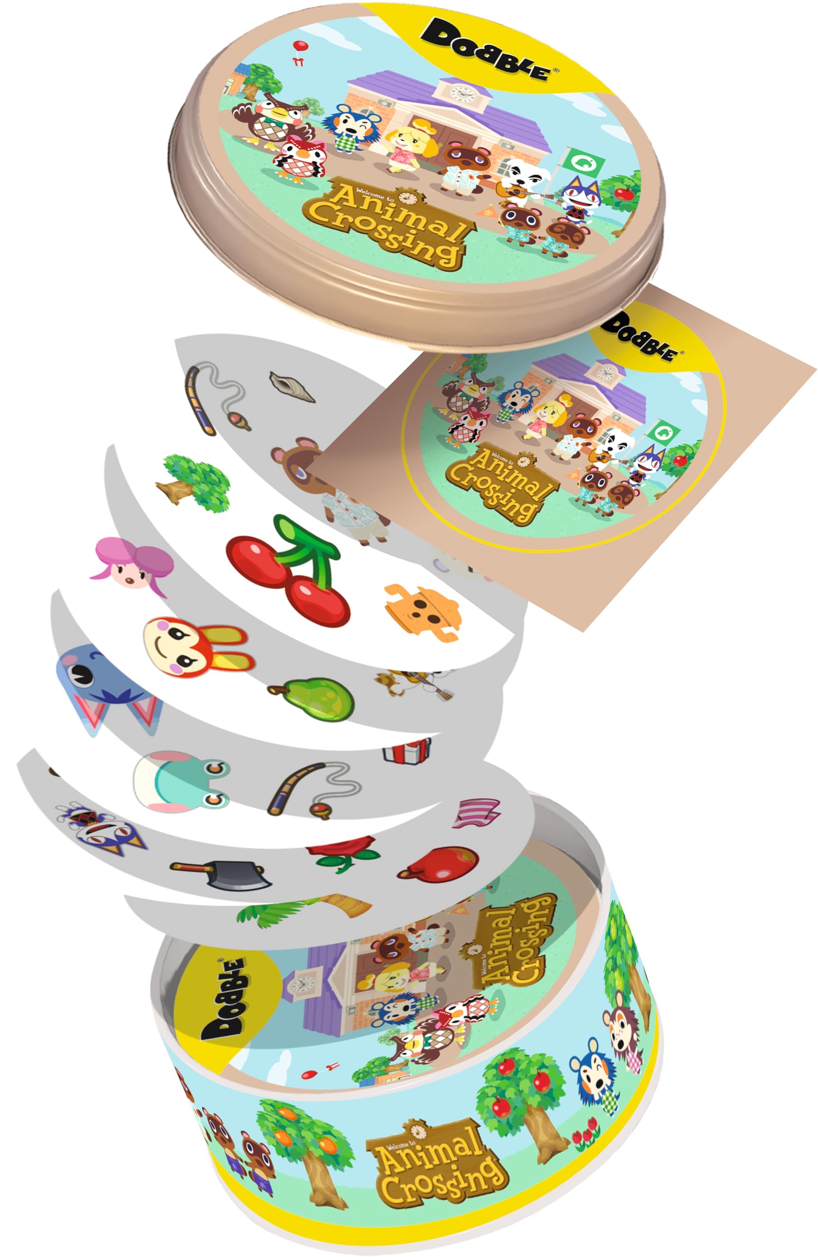 Asmodee | Dobble Animal Crossing | Family Card Game | Ages 4+ | 2-8 Players | 15 Minutes Playing Time