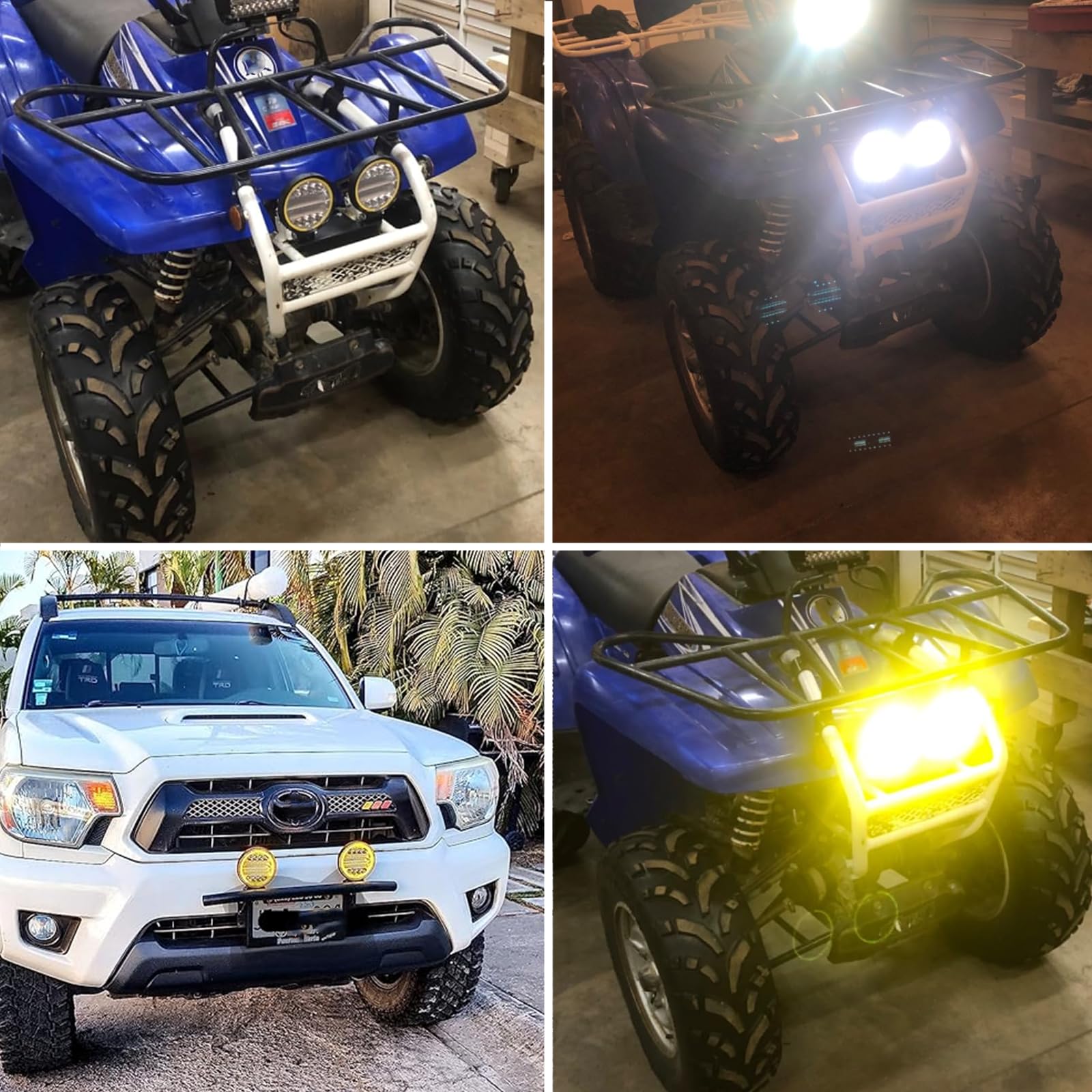 Fari LED Trattore con anello Ambra Halo, 4,5 pollice 96W 12000LM Rotonde Faretto LED 12V 24V Faro da Lavoro Fuoristrada IP67 per Trattore 4x4 SUV UTV ATV, 2 Pezzi