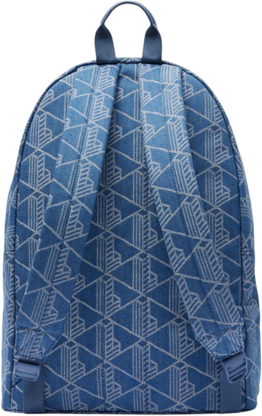 Lacoste Unisex Denim Monogram Backpack, Mono Jacquard Denim, One Size - Image 3