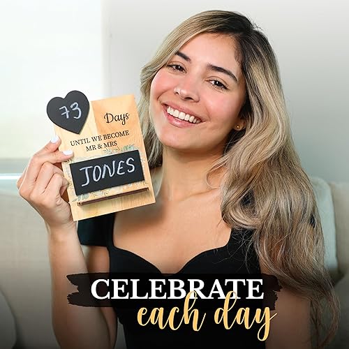 Miniatura 2 de Prazoli - Calendario de pizarra de cuenta regresiva para boda, temporizador y letrero  Personalizado, divertido, fresco y único, decoración de