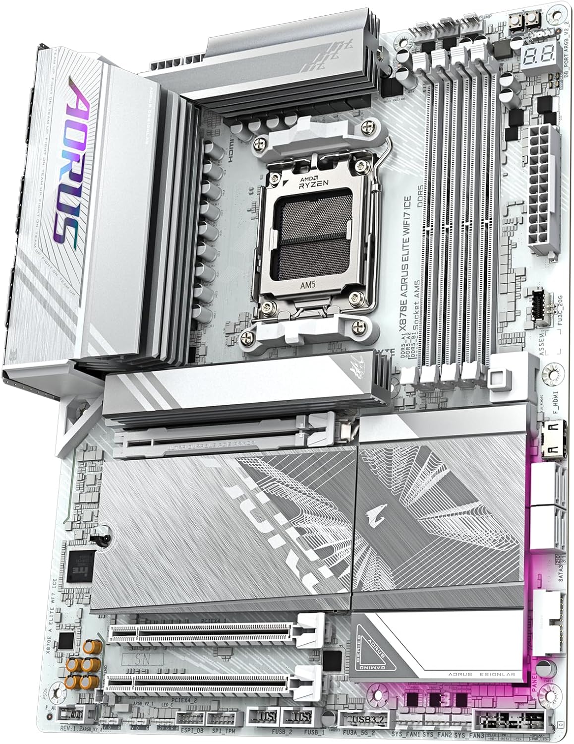 GIGABYTE X870E AORUS Elite WIFI7 ICE AMD AM5 LGA 1718 Scheda Madre - Scheda madre - Immagine 3