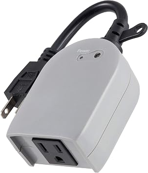 UltraPro Outdoor Outlet Timer, Dusk-to-Dawn Sensor, Single Outlet Light , Simple Automation, Weather-Resistant, Sensing , Seasonal Lights , Landscape, 1 Pack, Gray, 53634