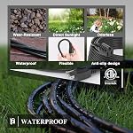 PLUGTUL Outdoor Extension Cord 25 FT Waterproof, 16/3 Gauge Black Heavy Duty 3 Prong Extension Cord, 13A 1625W SJTW, ETL Listed, Great for Garden and Home