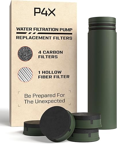 Miniatura 2 de Prepared4X Paquete de 4 filtros de repuesto para bomba de filtración de agua portátil, kit purificador de filtro de carbono y UF, sistema de